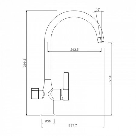 Смеситель для кухонной мойки IDDIS Pure (PURBNFJi05) 