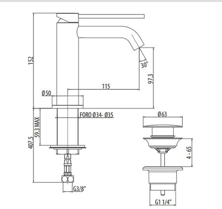 Смеситель для раковины Gattoni Circle Two 9142/91BO Белый матовый 