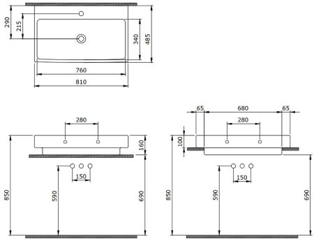 Раковина Bocchi Scala Arch 1078-001-0126 Белая глянцевая 