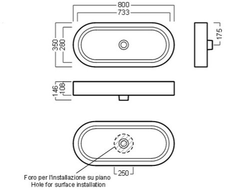 Раковина-чаша Hatria Area 80 Y0UF01 Белая 