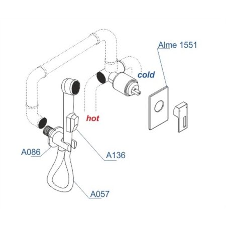 Гигиенический душ WasserKRAFT Alme A15157 со смесителем 