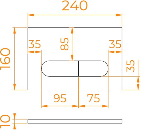 Кнопка слива RGW SWH-06W 