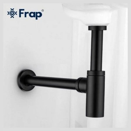 Сифон для раковины Frap F82-7 Черный матовый 
