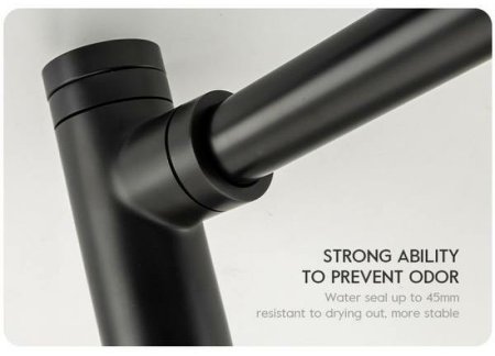 Сифон для раковины Frap F82-7 Черный матовый 