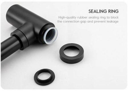 Сифон для раковины Frap F82-7 Черный матовый 