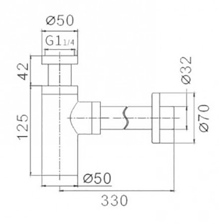 Сифон для раковины Frap F82-7 Черный матовый 