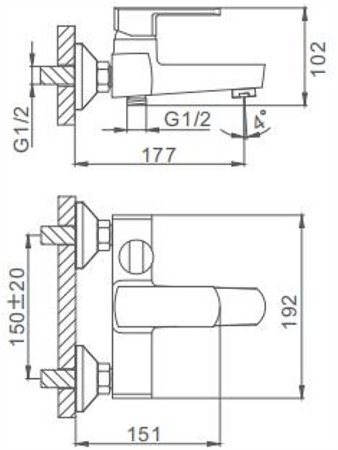 Смеситель для ванны Frap H73 F3273 Хром 