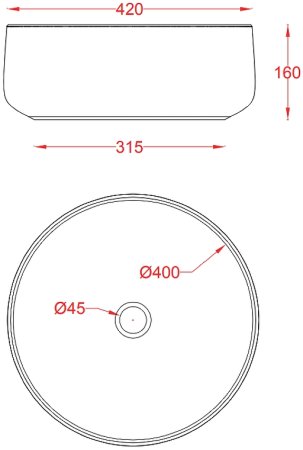 Раковина-чаша Artceram Cognac 42 COL001 17 00 Nero matt 