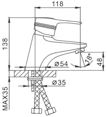 Смеситель для раковины Frap H56 F1056 Хром 