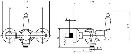 Смеситель для душа Boheme Tradizionale Nero 254 Золото 