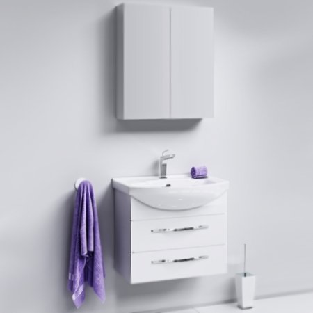 Тумба под раковину Aqwella Аллегро 65 Agr.01.06/2 подвесная Белая 