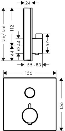 Смеситель для душа Hansgrohe ShowerSelect 15737400 с термостатом Белый Хром 