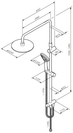 Душевая система AM.PM Like F0780022 Черная матовая 