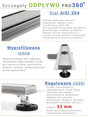 Душевой канал 1000 мм 2 в 1 с основой под плитку Rea Neo&Pure Pro REA-G0989 