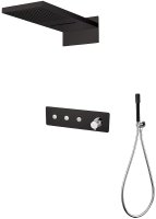 Душевая система Boheme Fusion 130-BCR Черная Хром