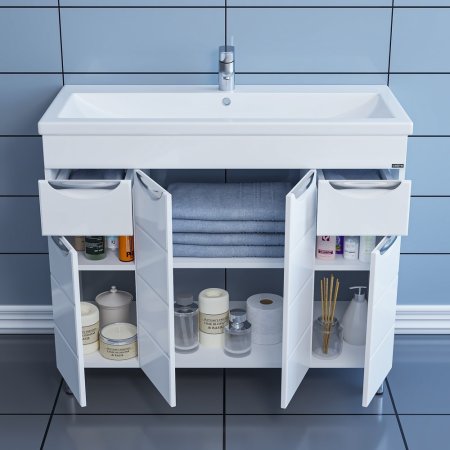 Тумба Санта Родос 100 с умывальником Фостер 100 