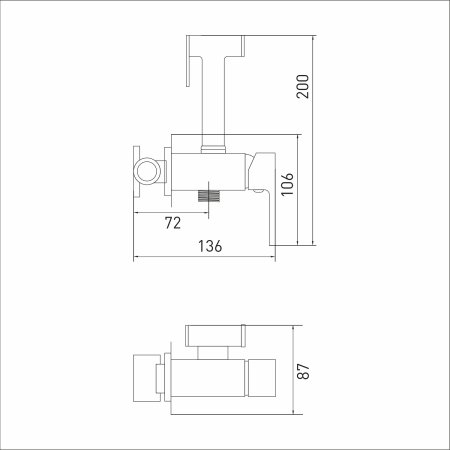 Смеситель с гигиенической лейкой MIXLINE ML31-081 Ray" встраиваемый (551785)" 
