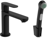 Смеситель для раковины Hansgrohe Rebris S 72215670 с гигиеническим душем Черный матовый