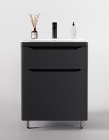 Тумба напольная "Марелла 60" (2 ящ.) Люкс антискрейтч серый, PLUS