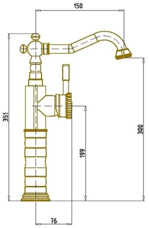 Смеситель для раковины Bronze de Luxe Windsor 21888 Бронза 