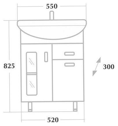 Тумба с раковиной Onika Кристалл 55.182 с ящиком 