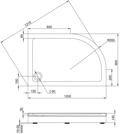 Акриловый поддон для душа Creto Roma 120х80 L 8-1007 Белый 