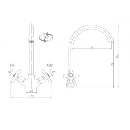 Смеситель для кухни Landberg LB-2905A-F03 Хром 