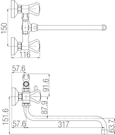 Смеситель Paulmark Dresden Dr121003 универсальный 