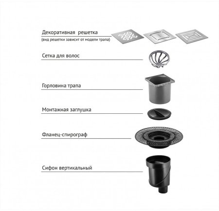 Душевой трап Berges Platz Norma 150x150 090059 с решеткой Хром матовый 