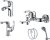 Комплект для ванной D&K Rhein Eucharius DA1370001SET 4 в 1, три смесителя + душевой гарнитур 