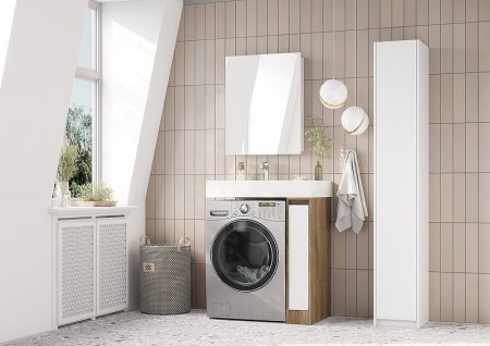 Зеркальный шкаф Aquaton Лондри 60 1A278502LH010 Белый глянцевый 