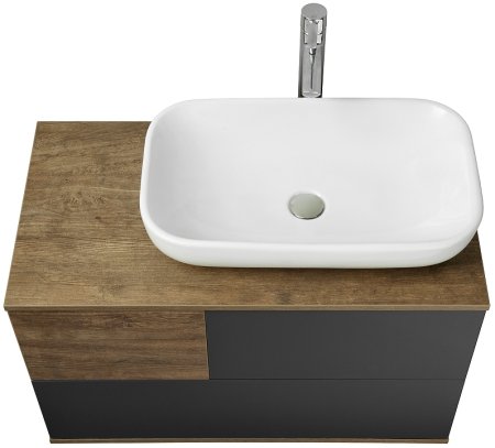 Тумба под раковину Aquaton Терра 85 1A247201TEKA0 подвесная Дуб кантри Антрацит 