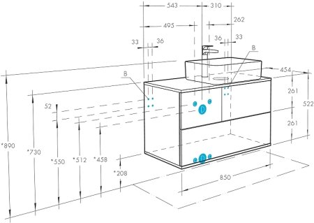Тумба под раковину Aquaton Терра 85 1A247201TEKA0 подвесная Дуб кантри Антрацит 