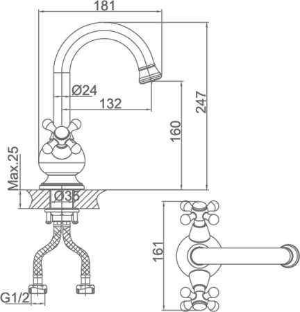 Смеситель D&K Hercules Hessen DA1422141 для раковины 