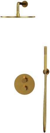 Душевая система Whitecross Y brushed gold YSET08GLB с термостатом Брашированное золото 