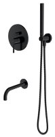 Душевой комплект Omnires Y SYSYW01BL с внутренней частью, черный полуматовый
