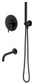 Душевой комплект Omnires Y SYSYW01BL с внутренней частью, черный полуматовый 