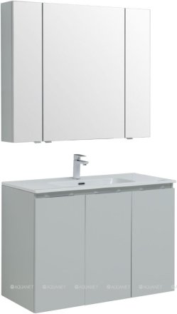 Мебель для ванной Aquanet Алвита New 100 3 дверцы, серый 
