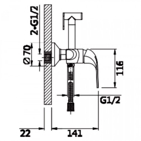 Смеситель для душа с гигиеническим набором ViEiR V033552 Хром 