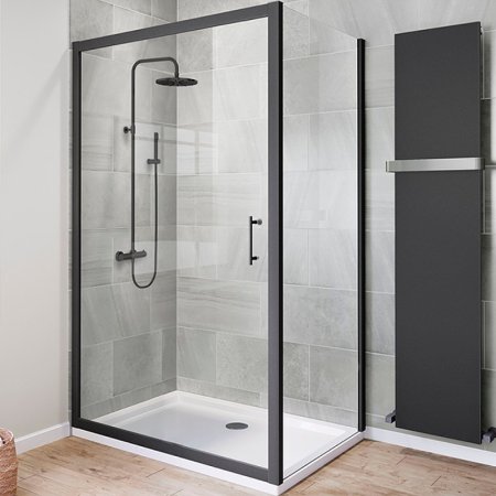 Душевая система Paini Cox 78PZ689THTT с термостатом Черная матовая 