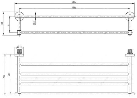 Полка для полотенец Melana MLN-861003 Сатин Хром 