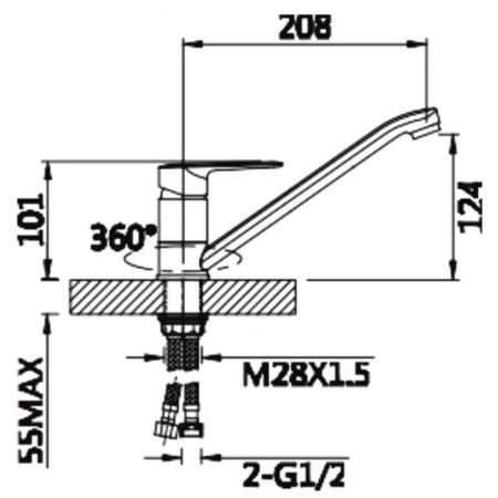 Cмеситель для кухни ViEiR V073522 Хром 
