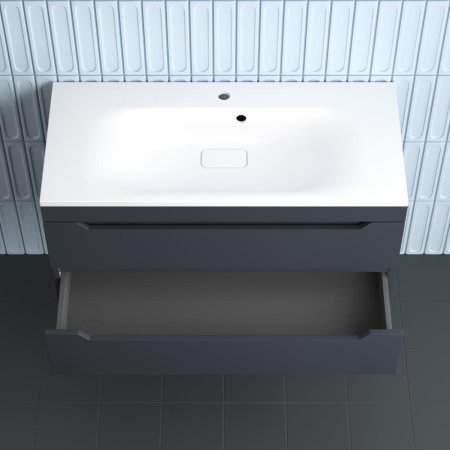 Тумба подвесная Style Line "Остин" под раковину Фортуна 100 2 ящ графит эмаль PLUS 