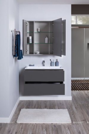 Зеркало-шкаф Aquanet Алвита 90 серый антрацит 