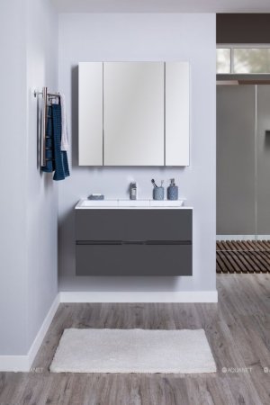 Зеркало-шкаф Aquanet Алвита 90 серый антрацит 