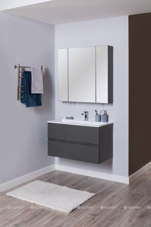 Зеркало-шкаф Aquanet Алвита 90 серый антрацит 