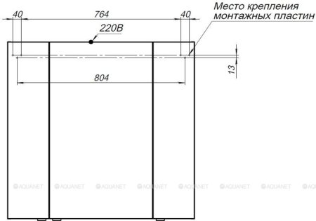 Зеркало-шкаф Aquanet Алвита 90 серый антрацит 