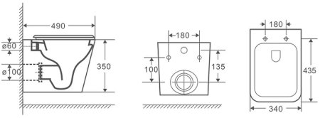 Унитаз Azario Teramo AZ-0052 подвесной с сиденьем Микролифт 