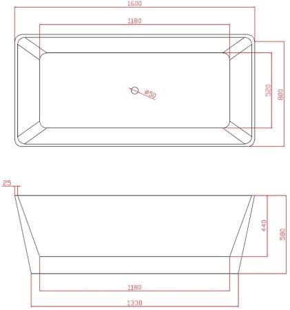Акриловая ванна Azario Lincoln 160x80 LIN16080 без гидромассажа 