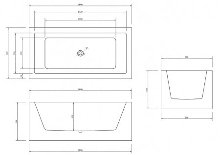 Акриловая ванна Abber 160х80 AB9406-1.6 без гидромассажа 
